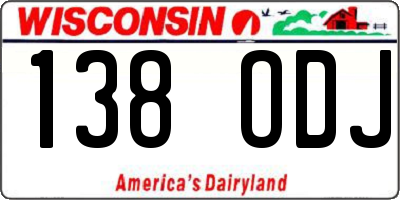 WI license plate 138ODJ