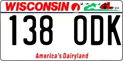 WI license plate 138ODK