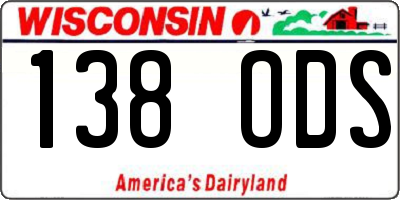 WI license plate 138ODS