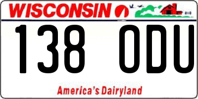 WI license plate 138ODU