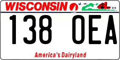 WI license plate 138OEA