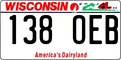 WI license plate 138OEB