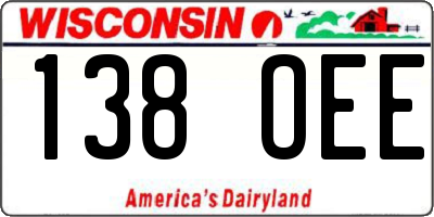 WI license plate 138OEE