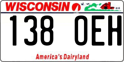 WI license plate 138OEH