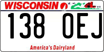 WI license plate 138OEJ