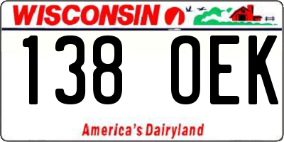 WI license plate 138OEK