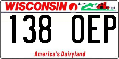 WI license plate 138OEP