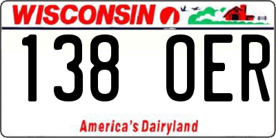 WI license plate 138OER