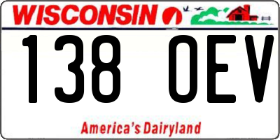 WI license plate 138OEV