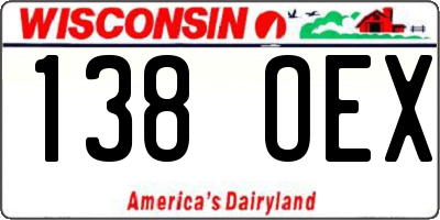 WI license plate 138OEX