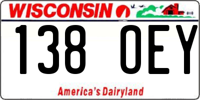 WI license plate 138OEY