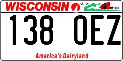 WI license plate 138OEZ