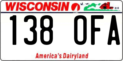 WI license plate 138OFA