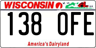 WI license plate 138OFE