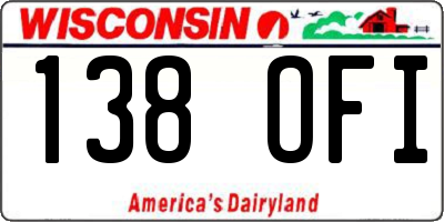 WI license plate 138OFI