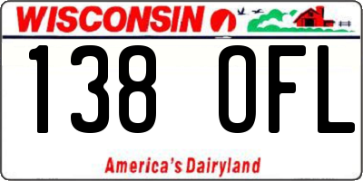 WI license plate 138OFL