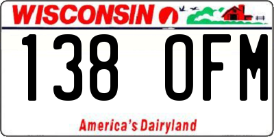 WI license plate 138OFM