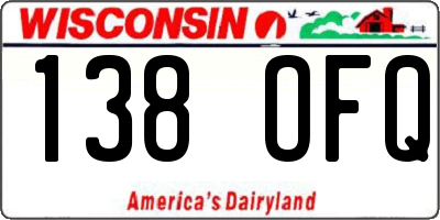 WI license plate 138OFQ