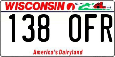 WI license plate 138OFR
