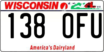 WI license plate 138OFU