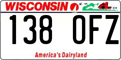 WI license plate 138OFZ