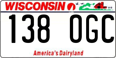 WI license plate 138OGC