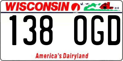 WI license plate 138OGD