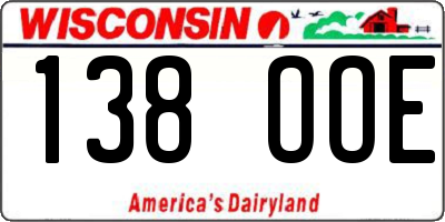 WI license plate 138OOE