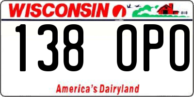 WI license plate 138OPO