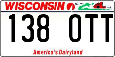 WI license plate 138OTT
