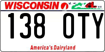 WI license plate 138OTY