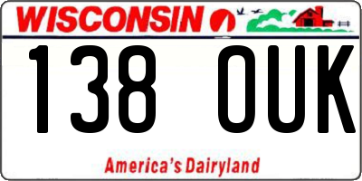 WI license plate 138OUK