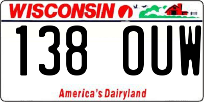 WI license plate 138OUW