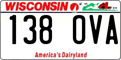 WI license plate 138OVA