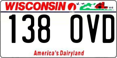 WI license plate 138OVD