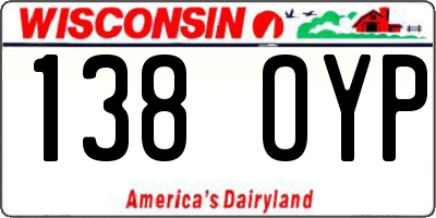 WI license plate 138OYP