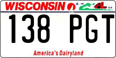 WI license plate 138PGT