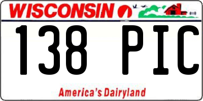 WI license plate 138PIC