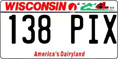 WI license plate 138PIX