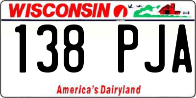 WI license plate 138PJA