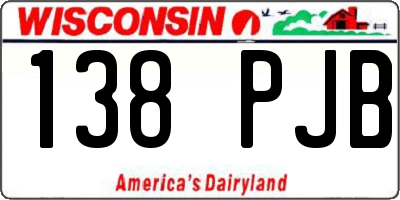 WI license plate 138PJB