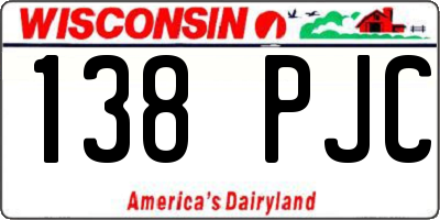 WI license plate 138PJC