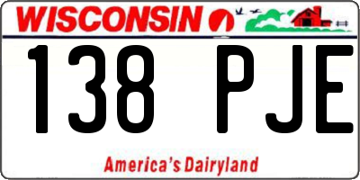 WI license plate 138PJE