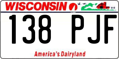 WI license plate 138PJF