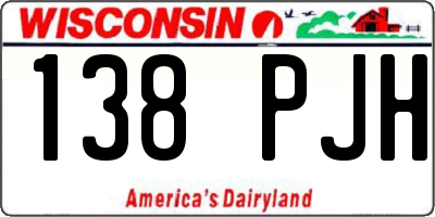 WI license plate 138PJH
