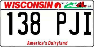 WI license plate 138PJI