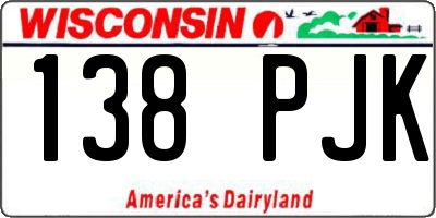 WI license plate 138PJK