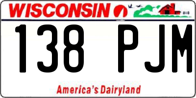 WI license plate 138PJM