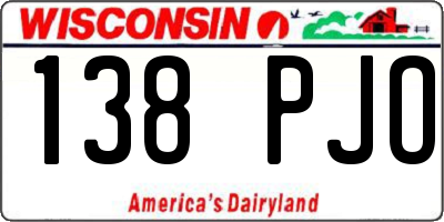 WI license plate 138PJO