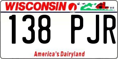 WI license plate 138PJR